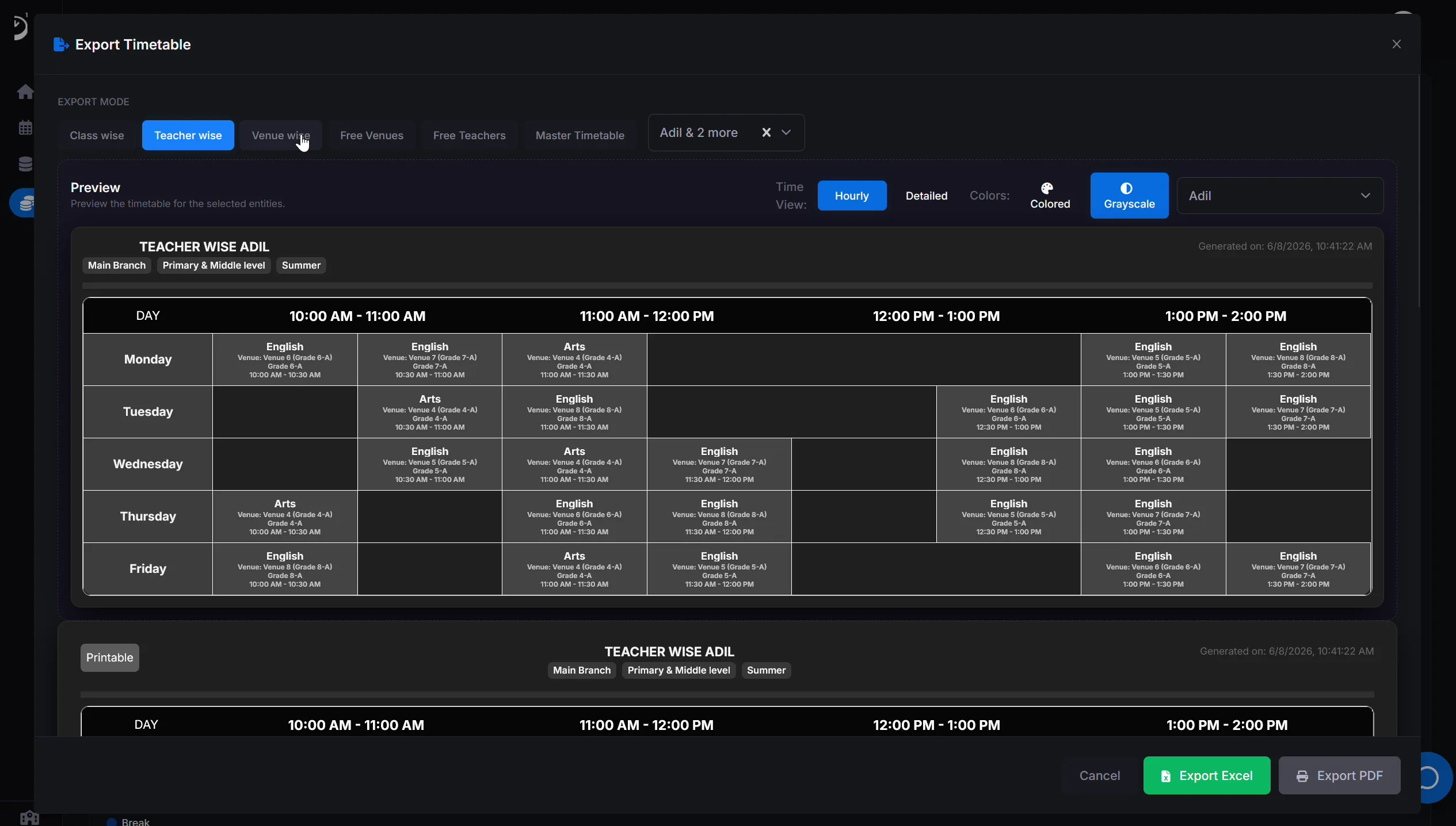 Da1 Timetable — 09